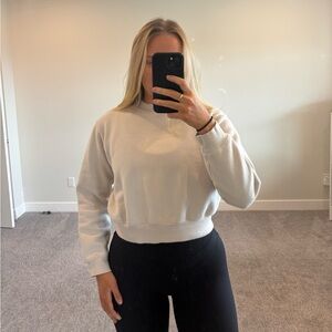 TNA Cream Fleece cropped Sweatshirt
